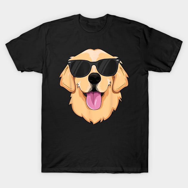 Cool Golden Retriever Sunglasses Dude Kids Boys Dog Lover T-Shirt by zwestshops